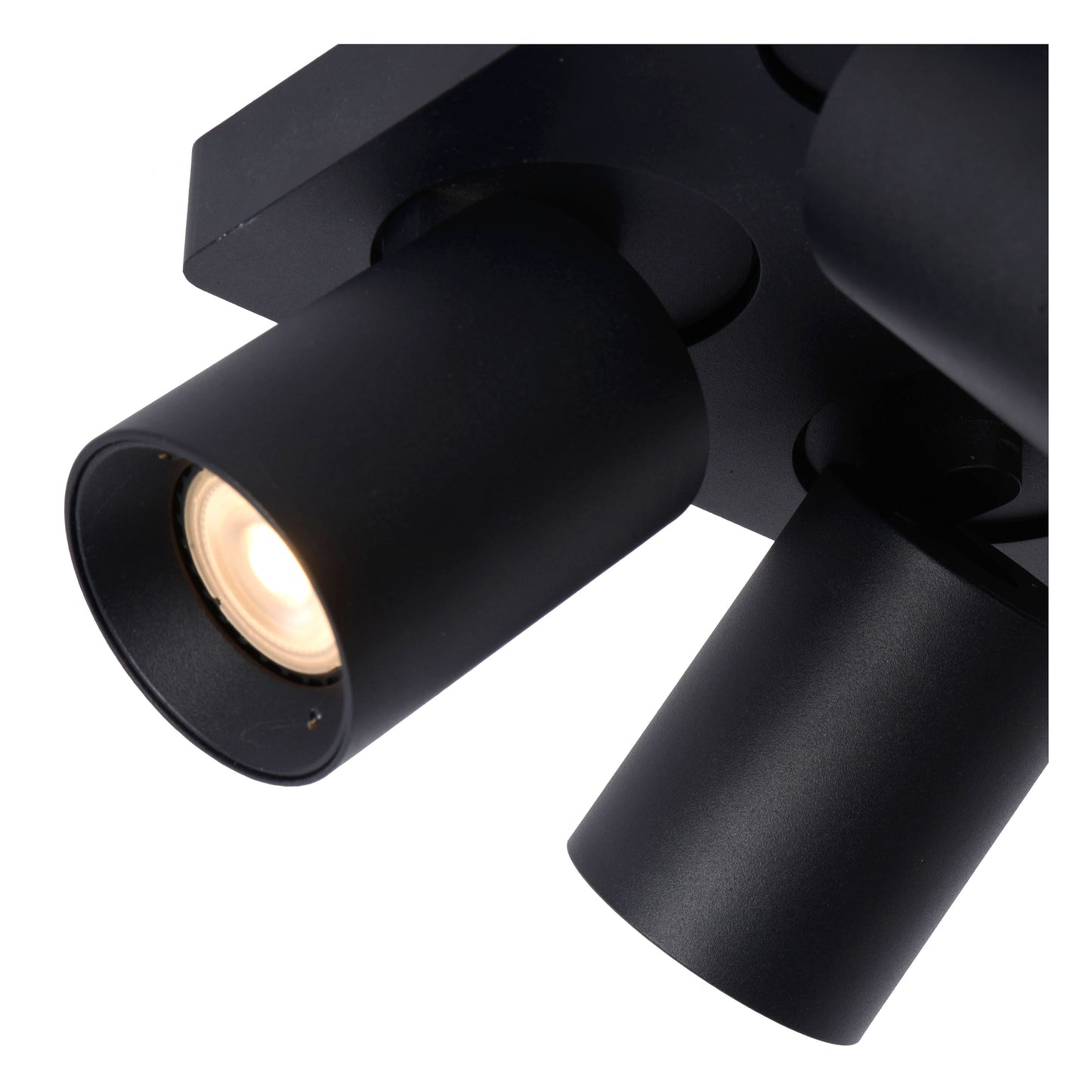 Lucide NIGEL - Ceiling spotlight - LED Dim to warm - GU10 - 4x5W 2200K/3000K - Black