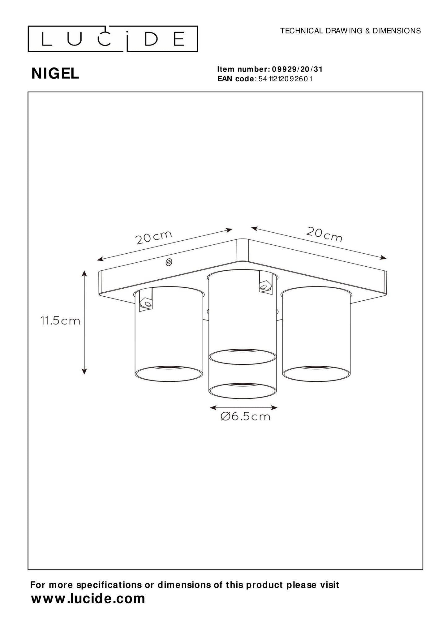 Lucide NIGEL - Ceiling spotlight - LED Dim to warm - GU10 - 4x5W 2200K/3000K - White