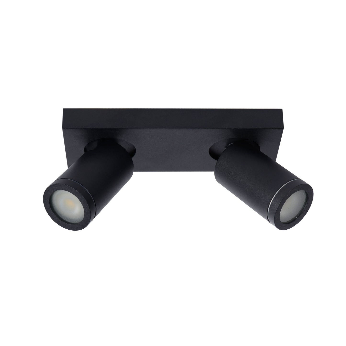 Lucide TAYLOR - Ceiling spotlight Bathroom - LED Dim to warm - GU10 - 2x5W 2200K/3000K - IP44 - Black