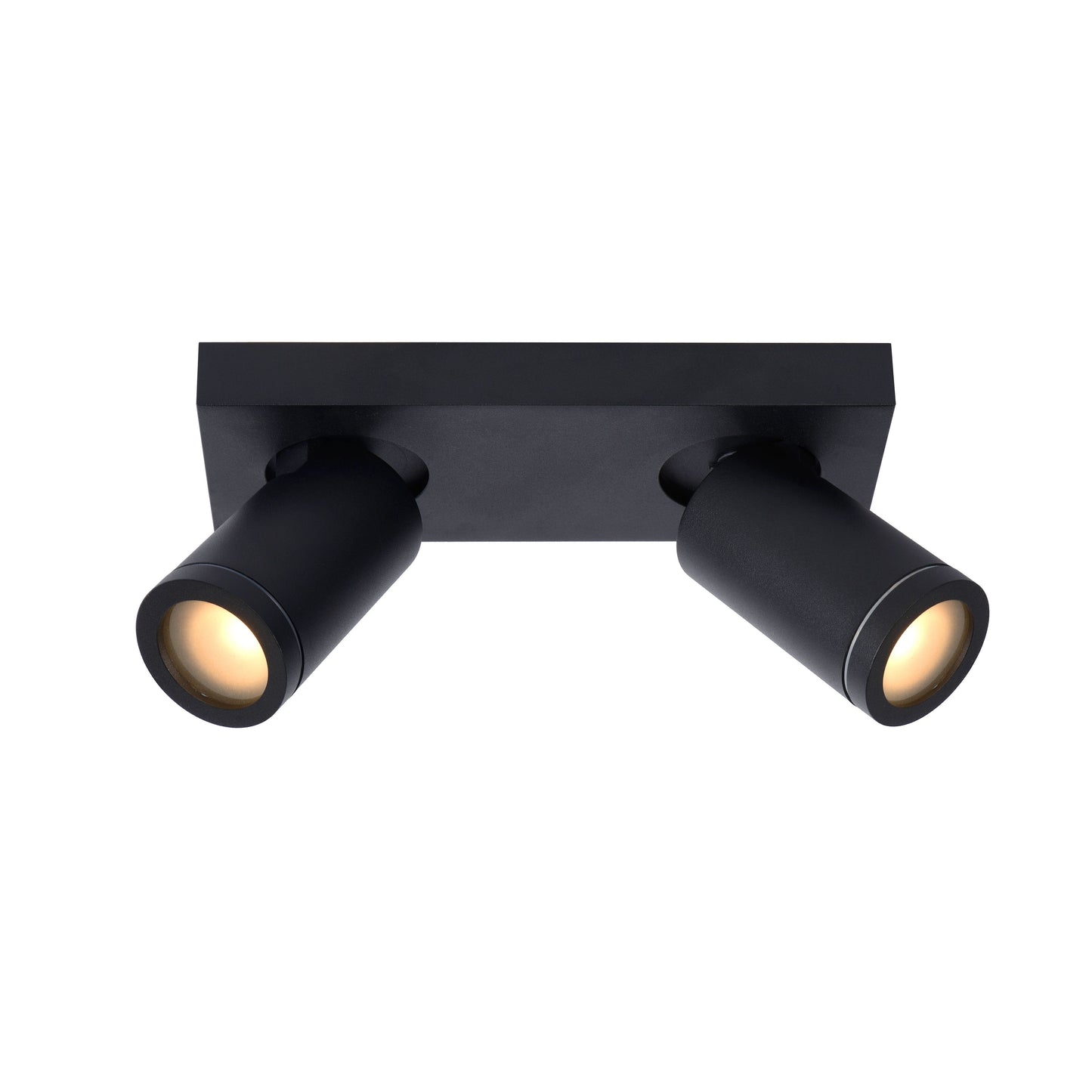 Lucide TAYLOR - Ceiling spotlight Bathroom - LED Dim to warm - GU10 - 2x5W 2200K/3000K - IP44 - Black