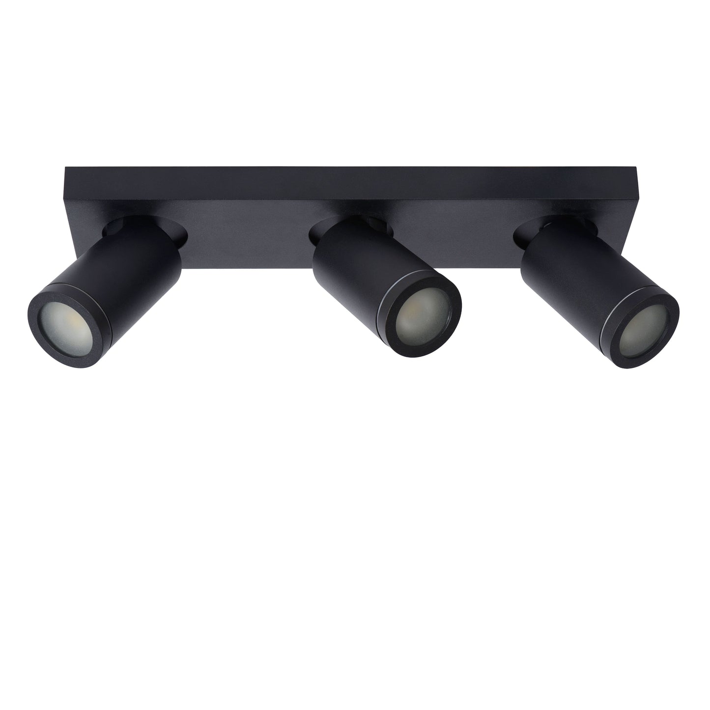 Lucide TAYLOR - Ceiling spotlight Bathroom - LED Dim to warm - GU10 - 3x5W 2200K/3000K - IP44 - Black