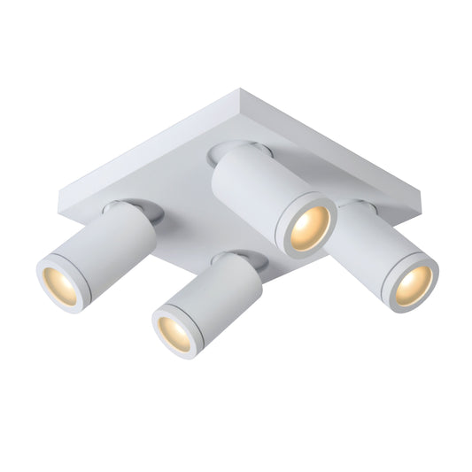 Lucide TAYLOR - Ceiling spotlight Bathroom - LED Dim to warm - GU10 - 4x5W 2200K/3000K - IP44 - White