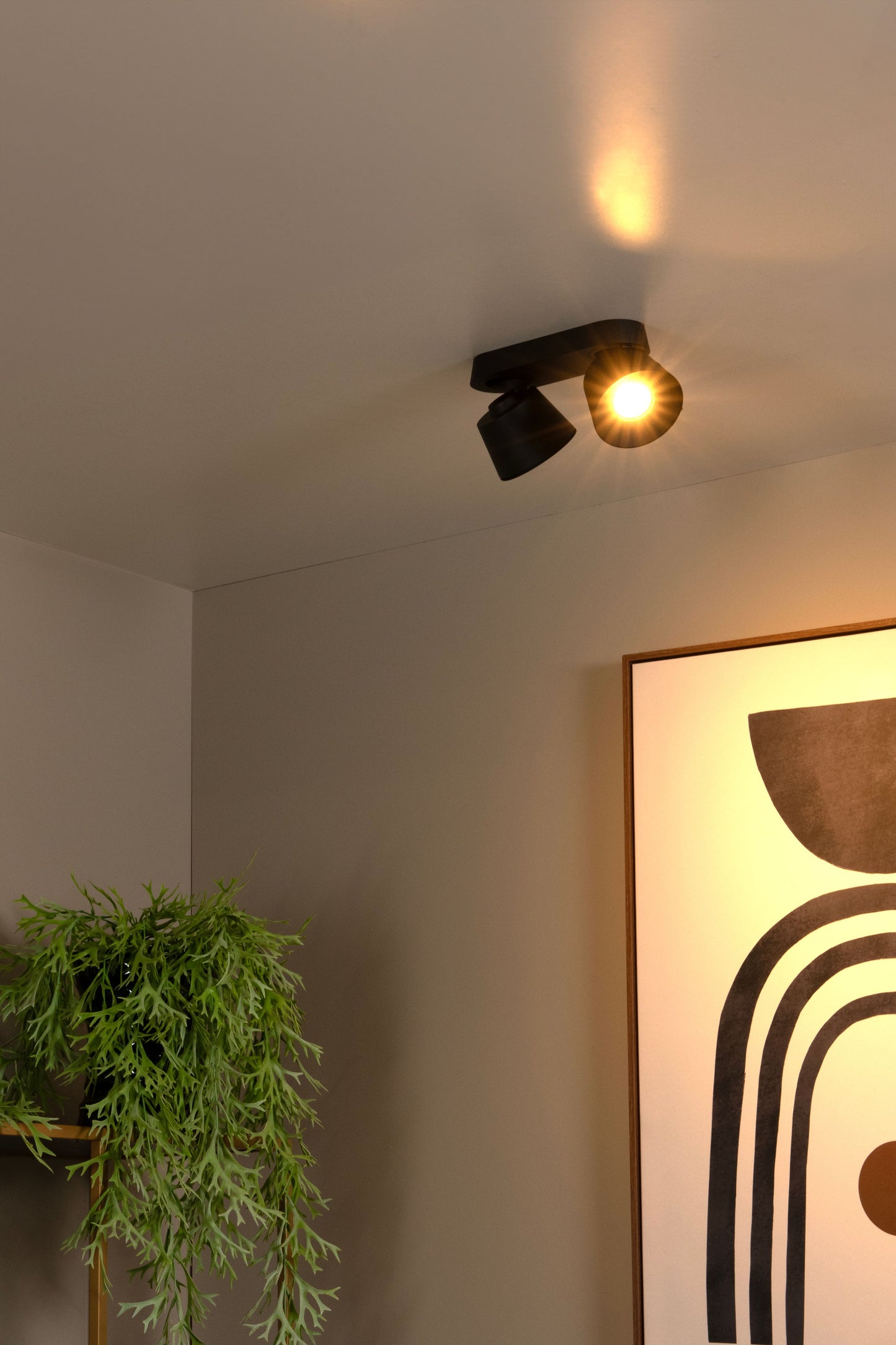 Lucide TRIGONO - Ceiling spotlight - 2xGU10 - Black