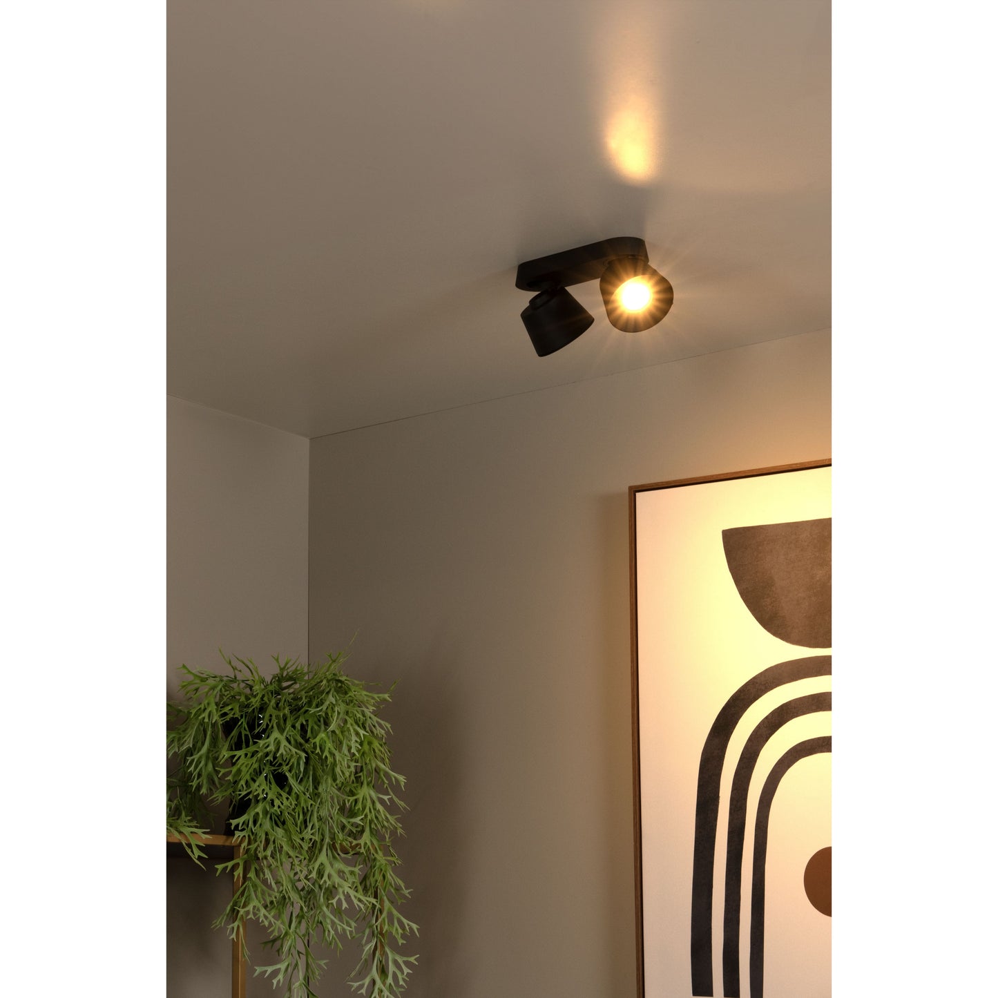 Lucide TRIGONO - Ceiling spotlight - 2xGU10 - Black