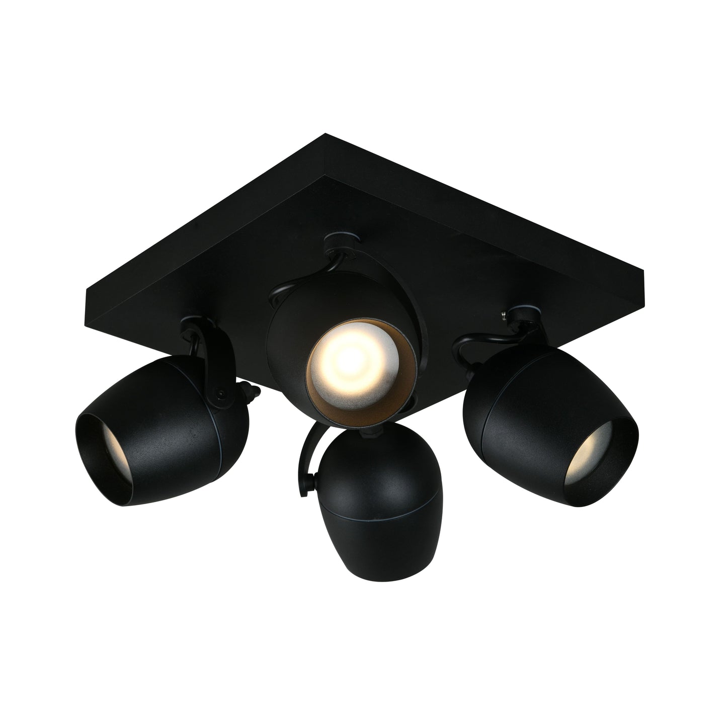 Lucide PRESTON - Ceiling spotlight Bathroom - 4xGU10 - IP44 - Black