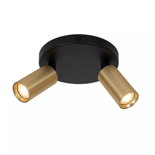 Lucide RITMO - Ceiling spotlight - Ø 15 cm - 2xGU10 (MR11) - Matt Gold / Brass
