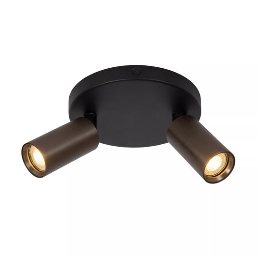 Lucide RITMO - Ceiling spotlight - Ø 15 cm - 2xGU10 (MR11) - Coffee