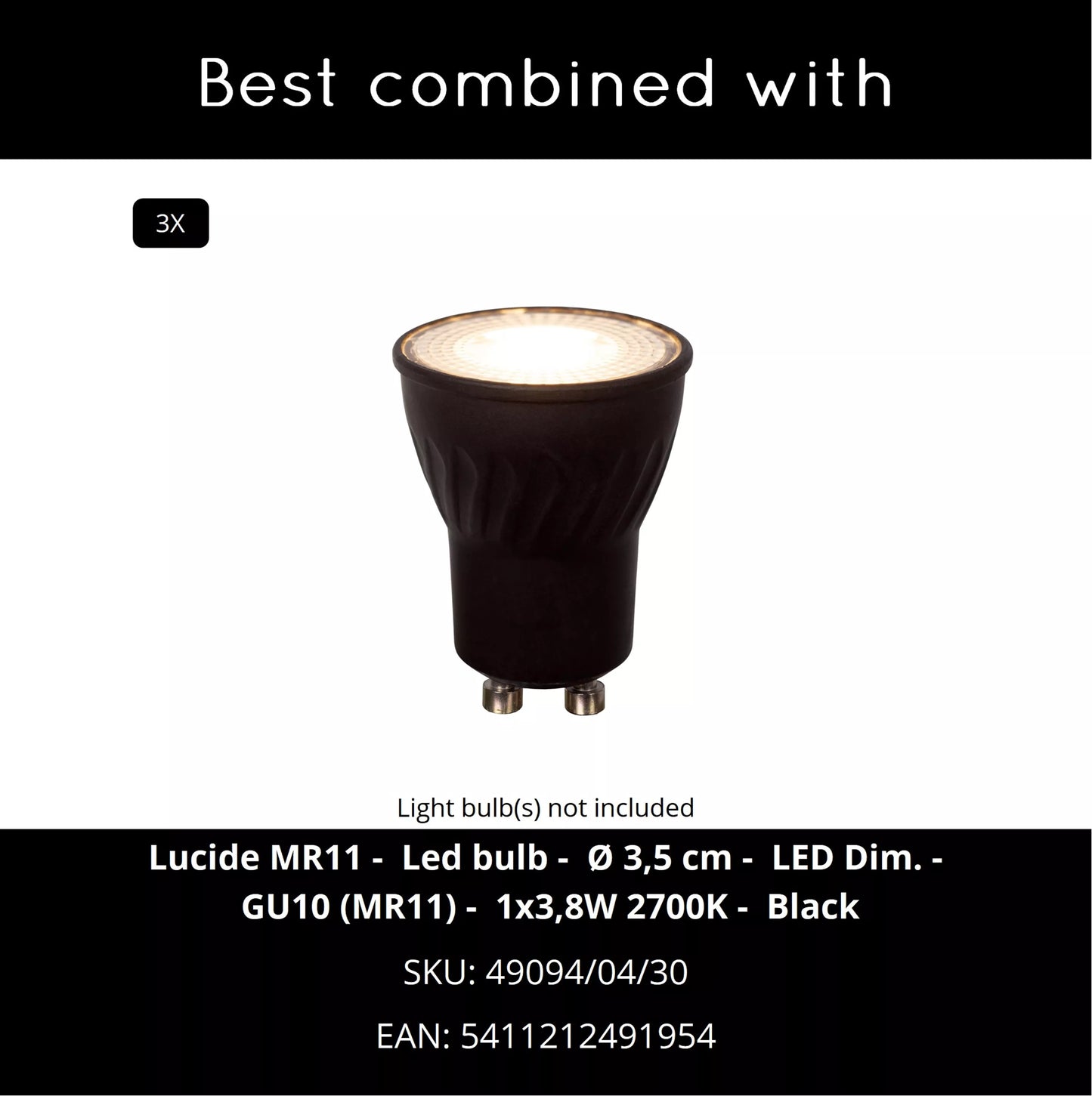 Lucide RITMO - Ceiling spotlight - Ø 18 cm - 3xGU10 (MR11) - Coffee