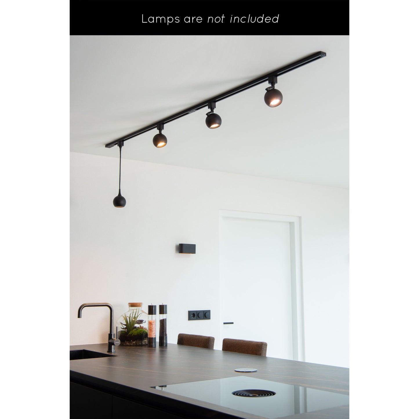 Lucide TRACK Starter set - 1-circuit Track lighting system - 2 meters - Black