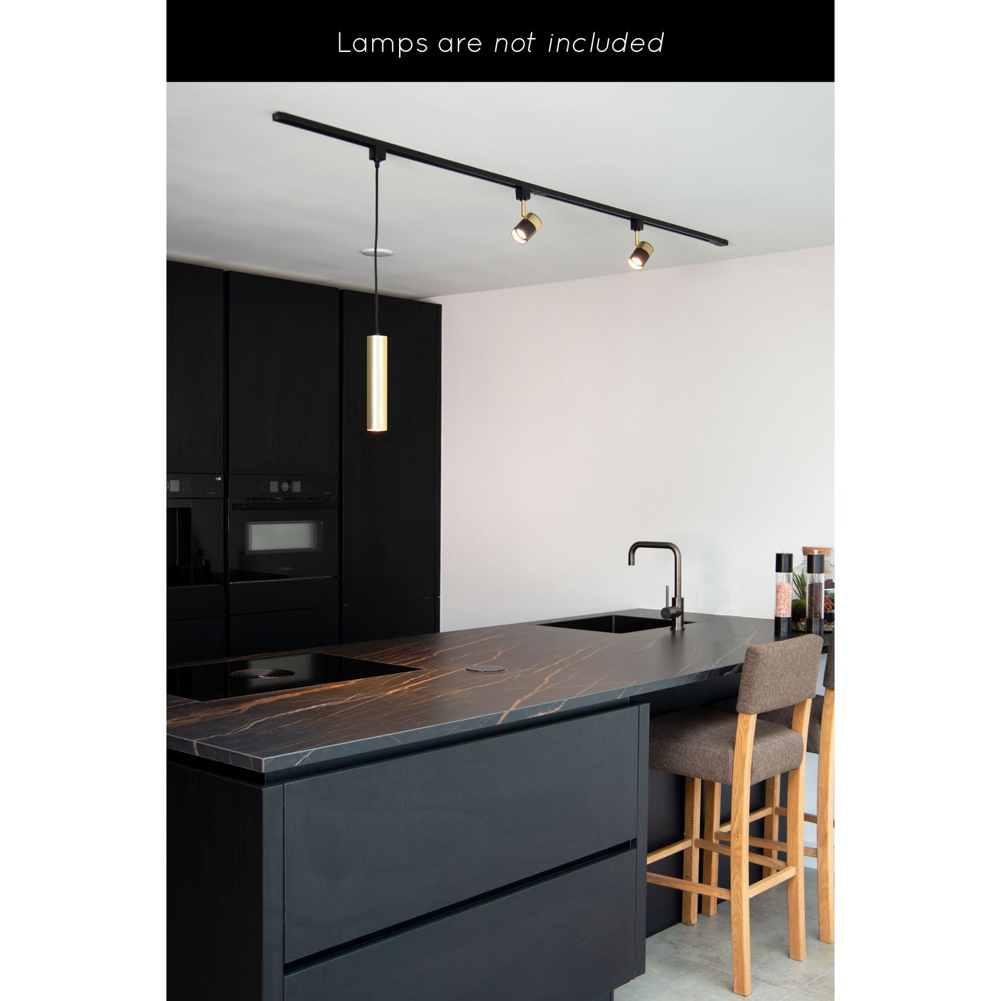 Lucide TRACK Starter set - 1-circuit Track lighting system - 2 meters - Black