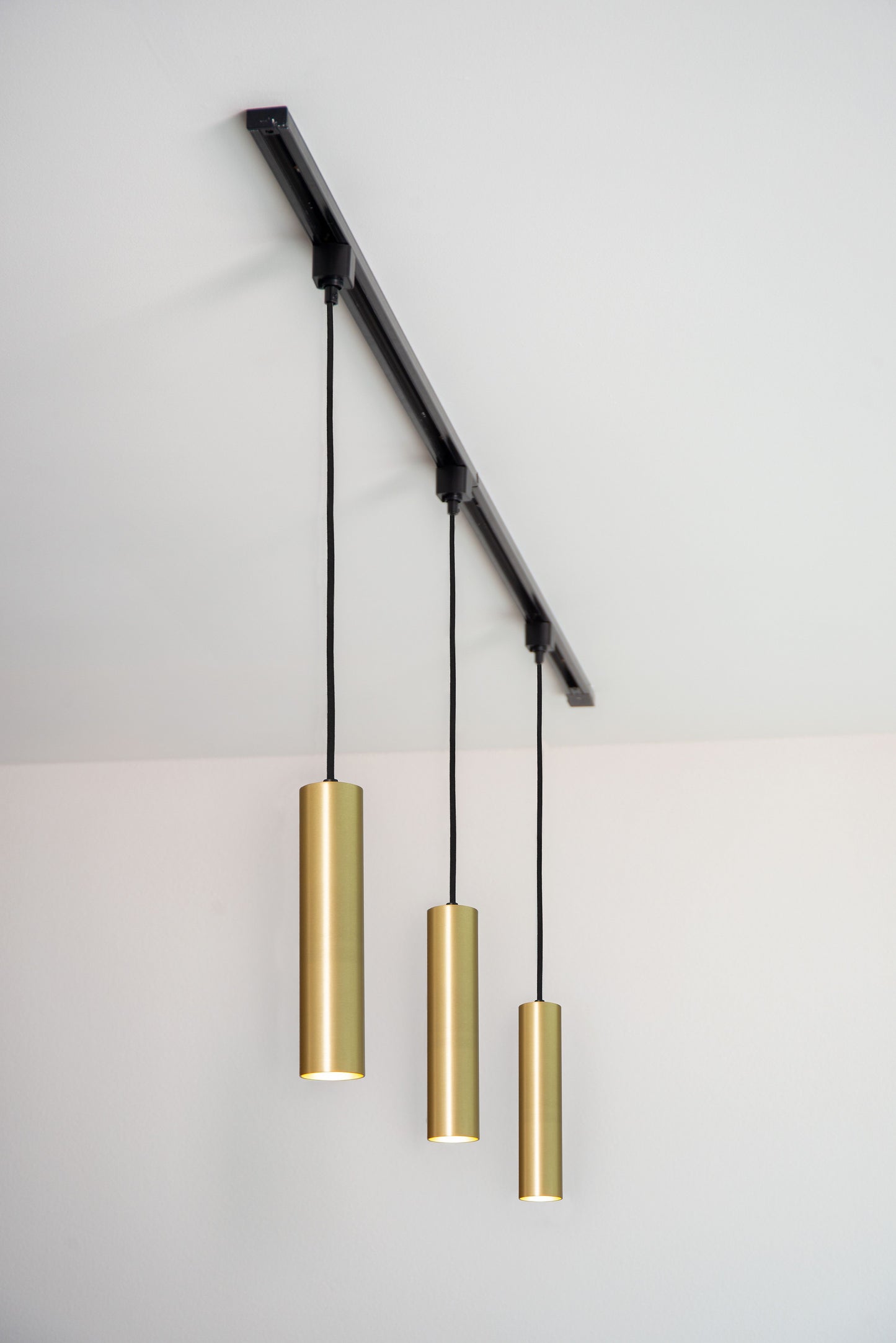 Lucide TRACK FLORIS pendant - 1-circuit Track lighting system - 1xGU10 - Matt Gold / Brass (Extension)