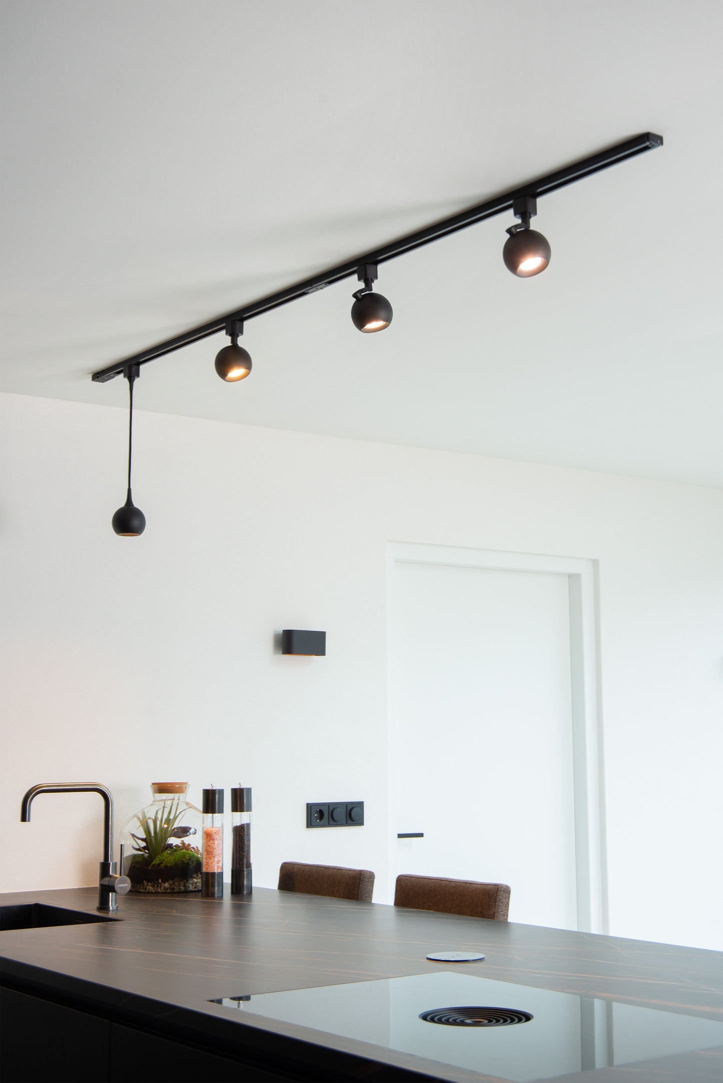 Lucide TRACK FAVORI pendant - 1-circuit Track lighting system - 1xGU10 - Black (Extension)