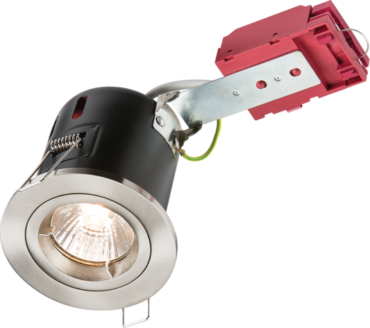 230V Fixed GU10 IC Fire-Rated Downlight in Brushed Chrome