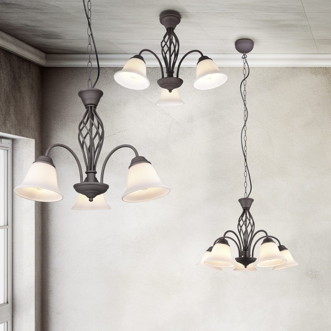 Rustica  - Chandelier - White - Trio