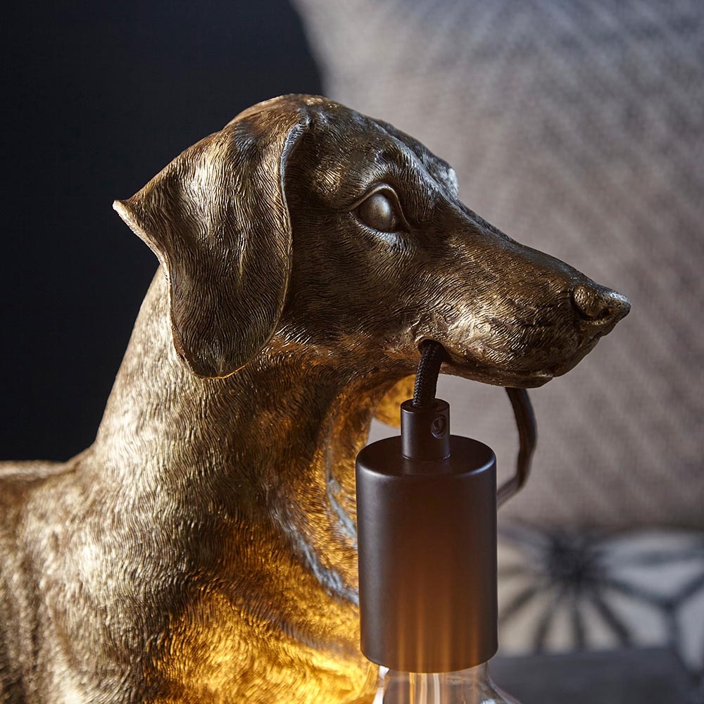 Daschund Table - Vintage Gold