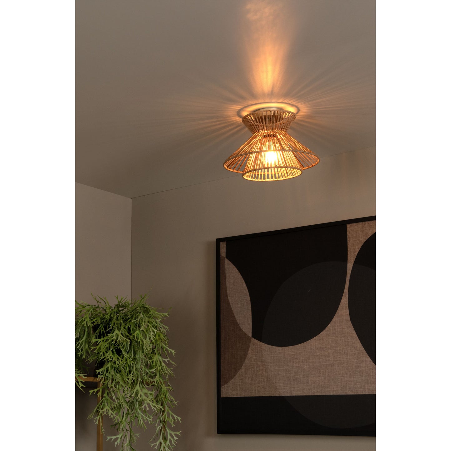 Lucide TASMAN - Flush ceiling light - Ø 32 cm - 1xE27 - Natural