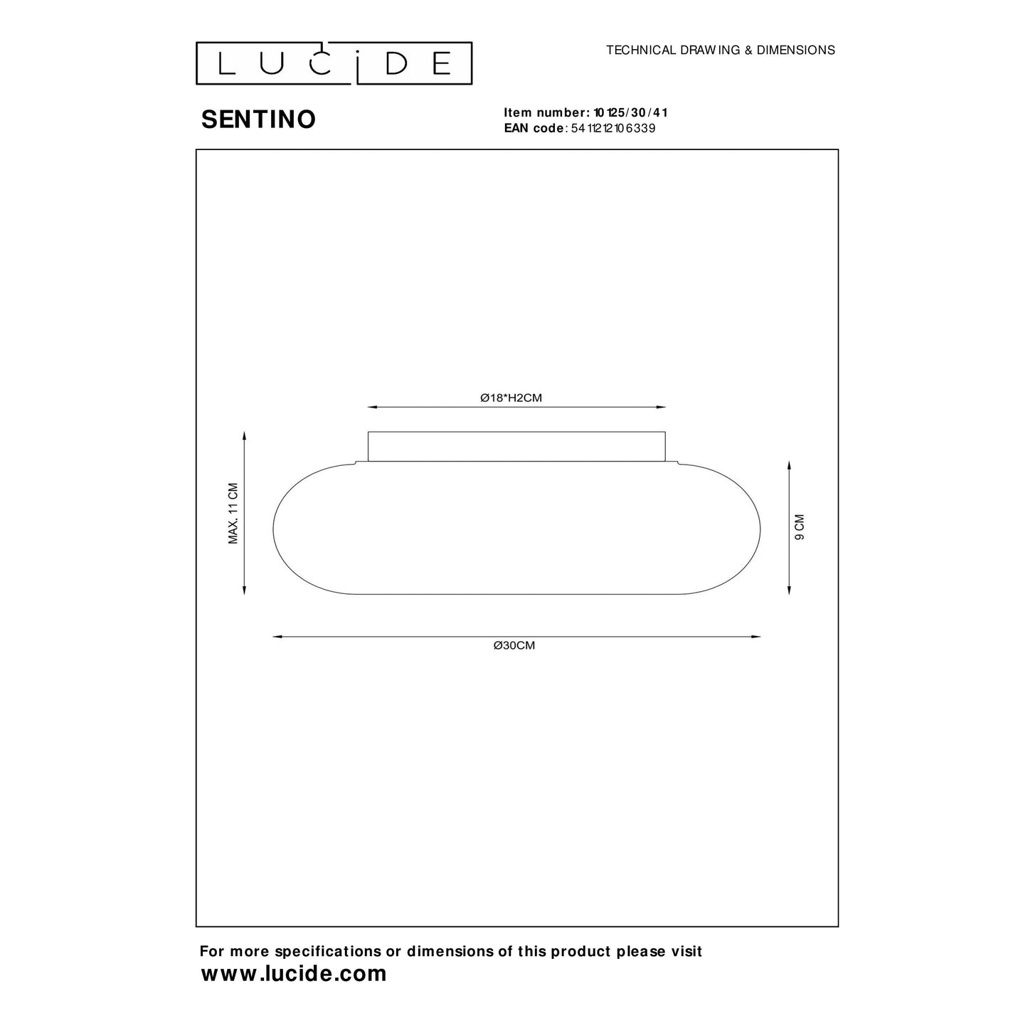 Lucide SENTINO - Flush ceiling light - Ø 30 cm - 3xG9 - Taupe