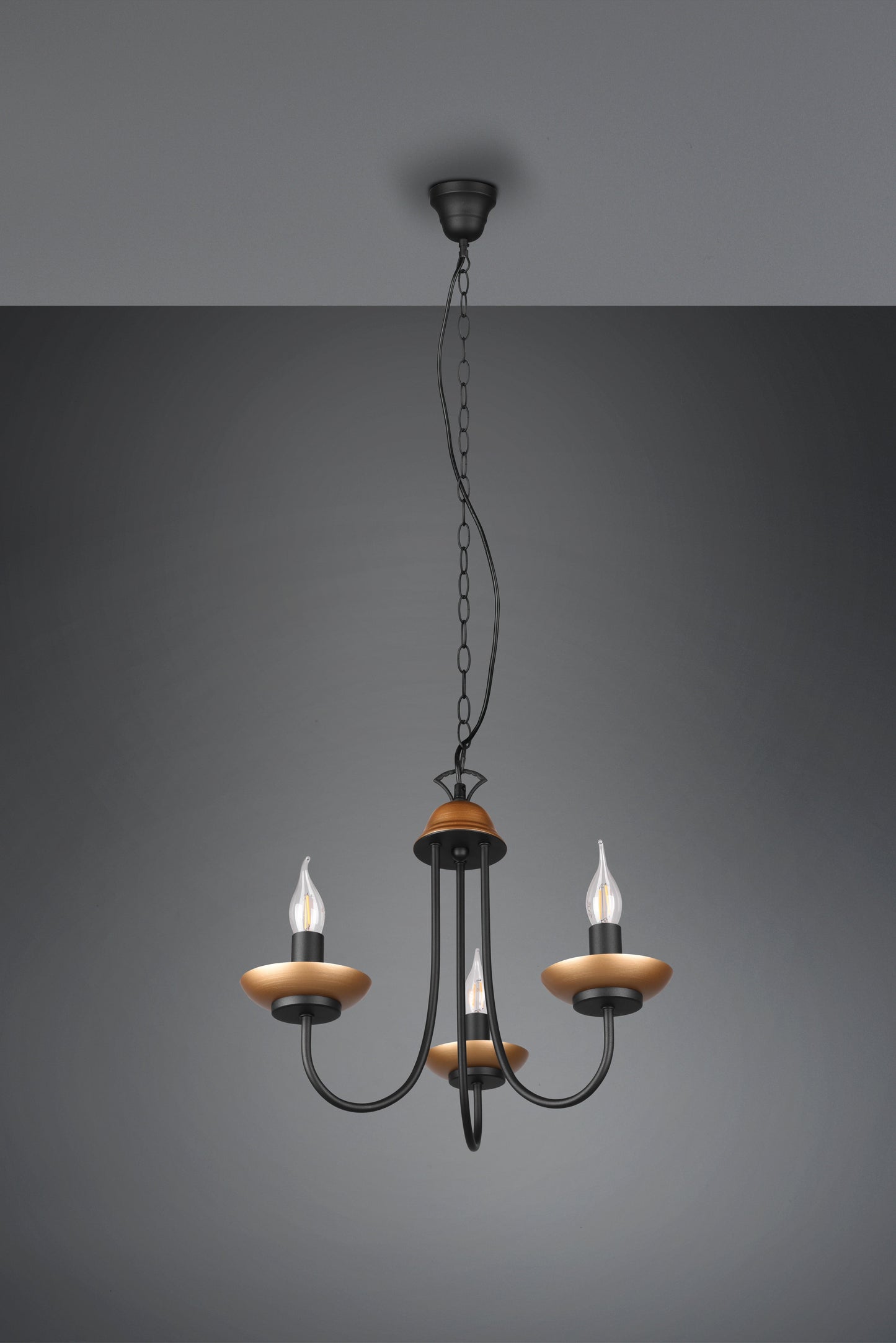 Livia  - Chandelier - Black Matt - Trio