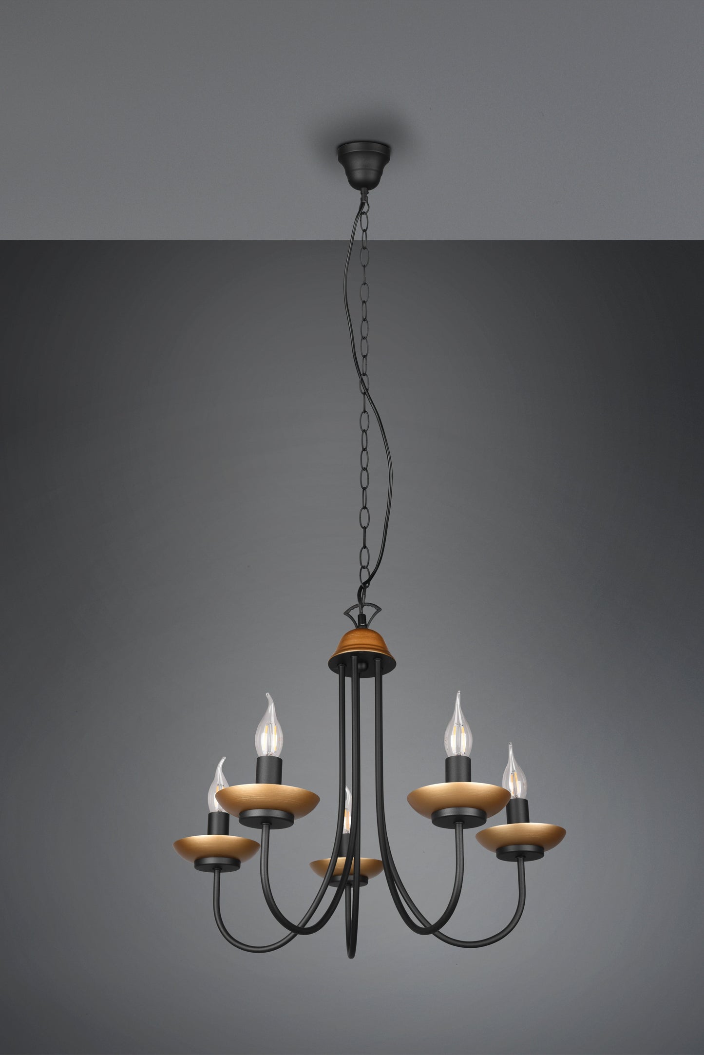 Livia  - Chandelier - Black Matt - Trio