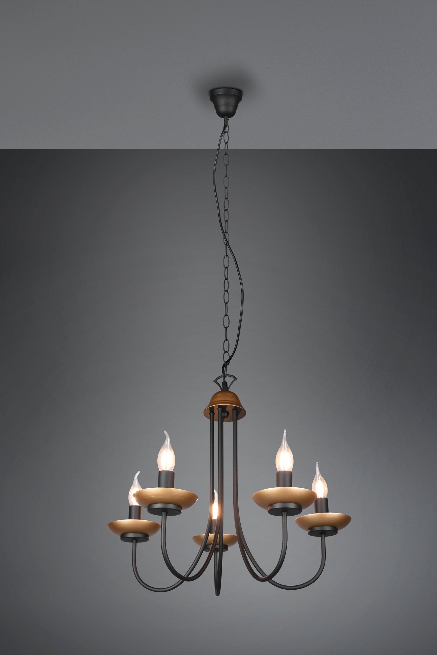 Livia  - Chandelier - Black Matt - Trio