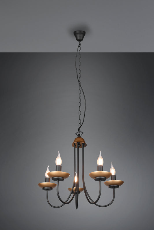Livia  - Chandelier - Black Matt - Trio