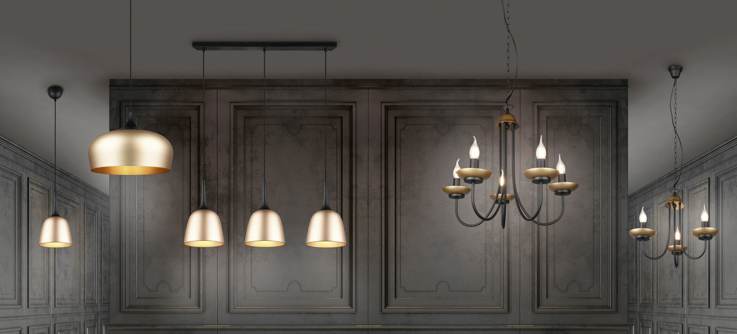 Livia  - Chandelier - Black Matt - Trio