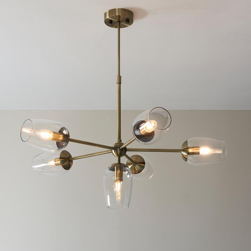 Maeve 6Lt Pendant - Antique Brass