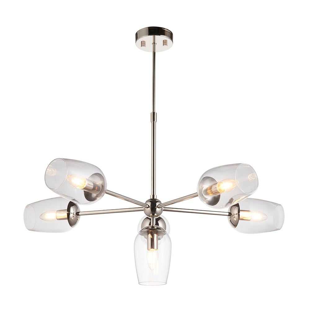 Maeve 6Lt Pendant - Bright Nickel