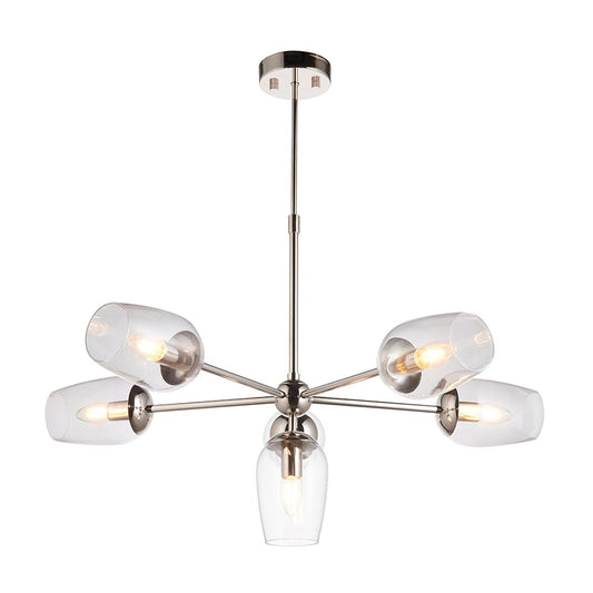 Maeve 6Lt Pendant - Bright Nickel