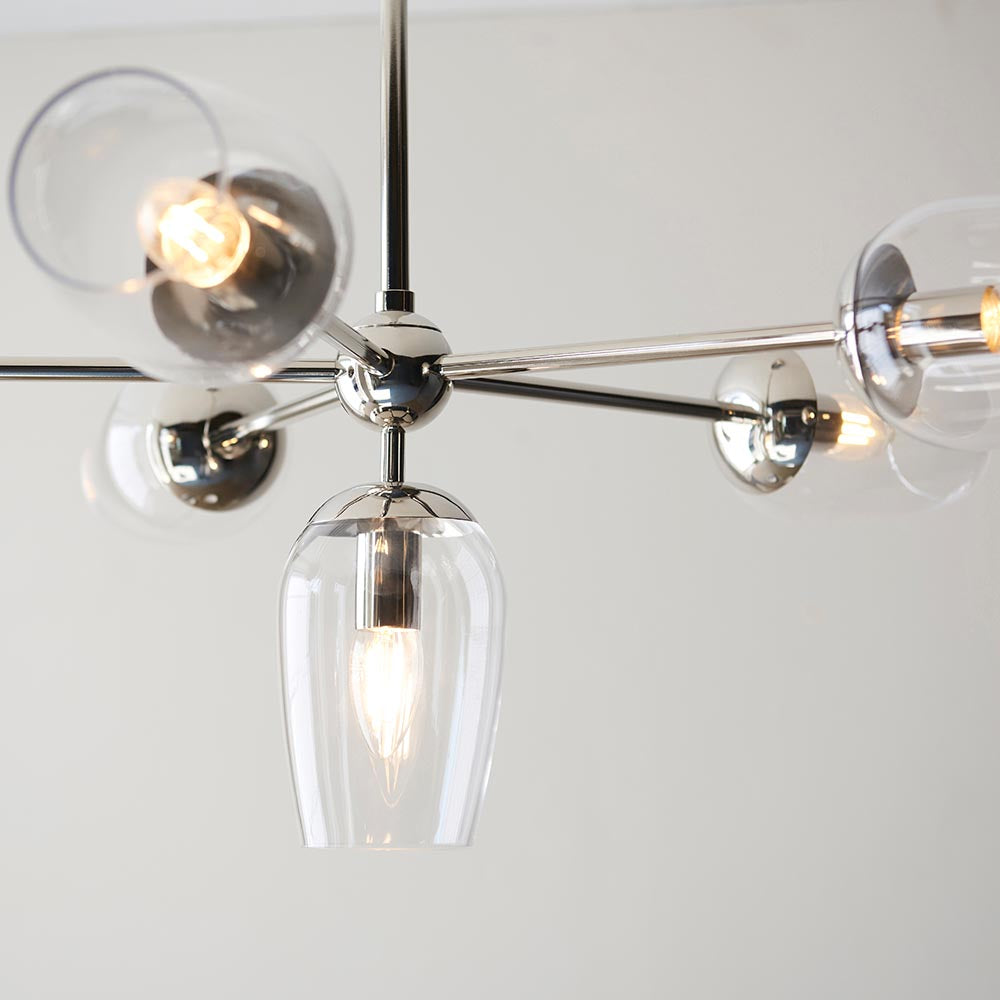 Maeve 6Lt Pendant - Bright Nickel
