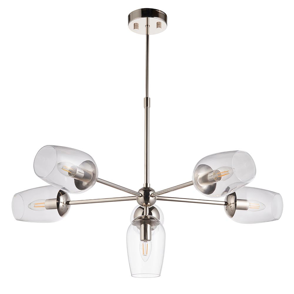 Maeve 6Lt Pendant - Bright Nickel