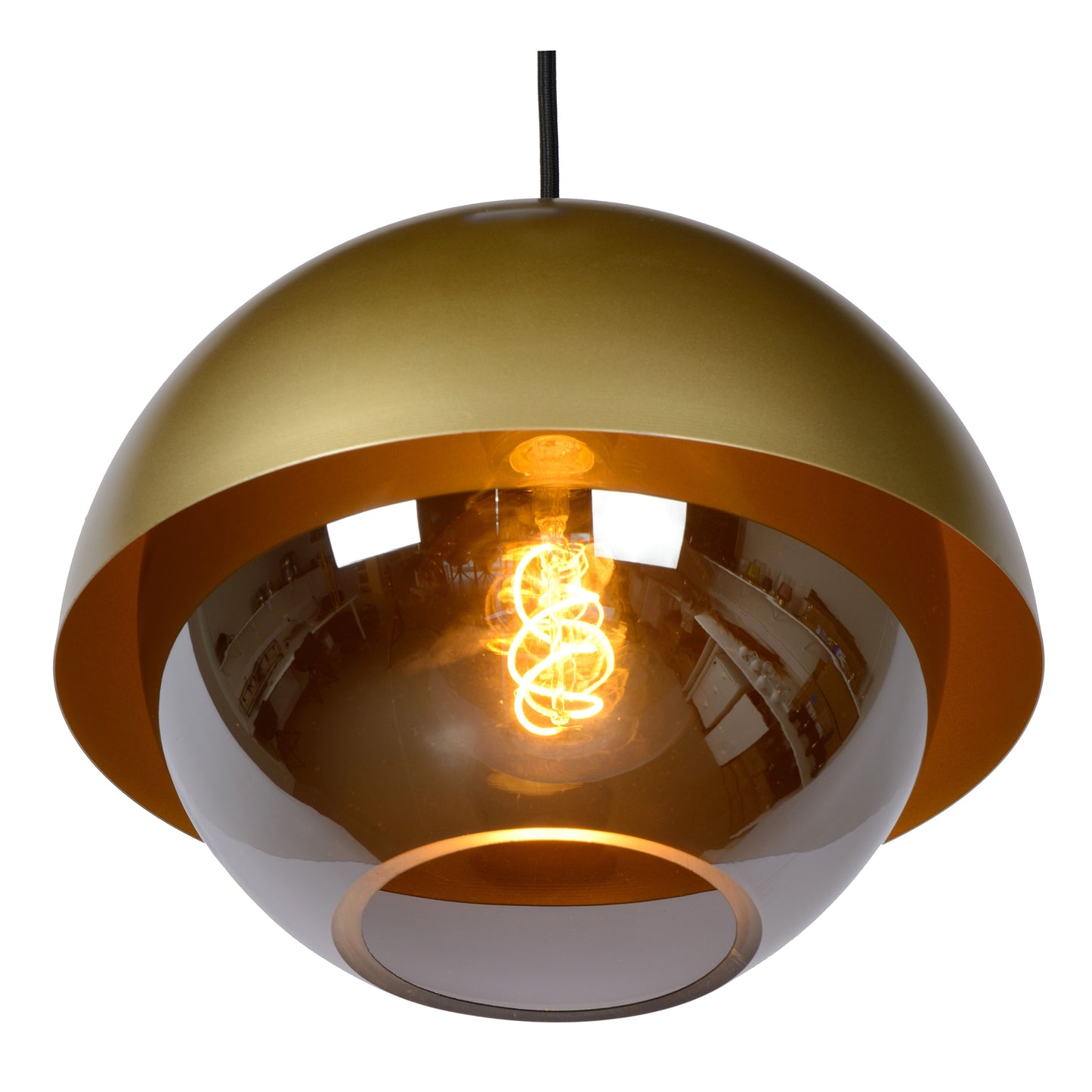 Lucide COOPER - Pendant light - Ø 30 cm - 1xE27 - Matt Gold / Brass