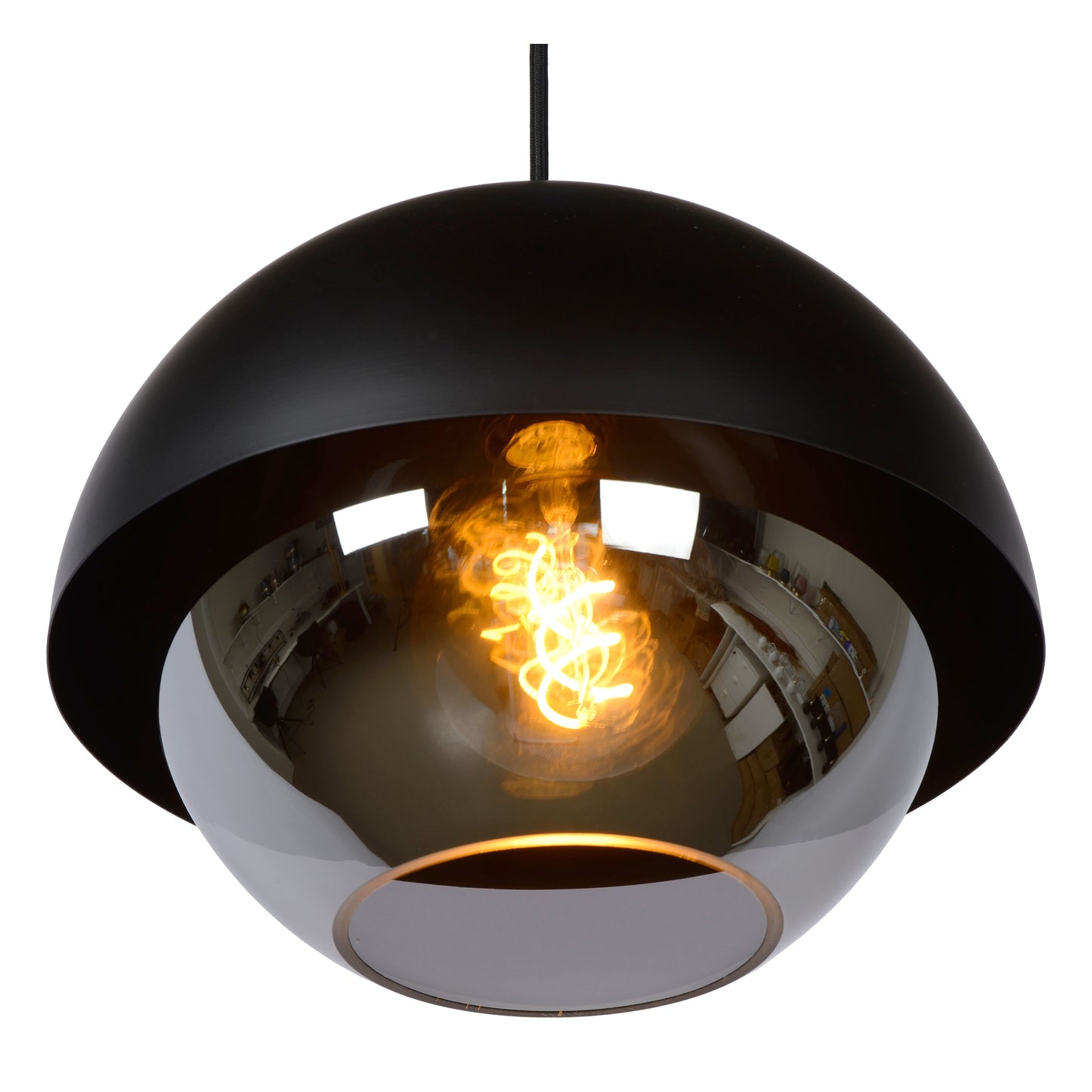 Lucide COOPER - Pendant light - Ø 30 cm - 1xE27 - Black