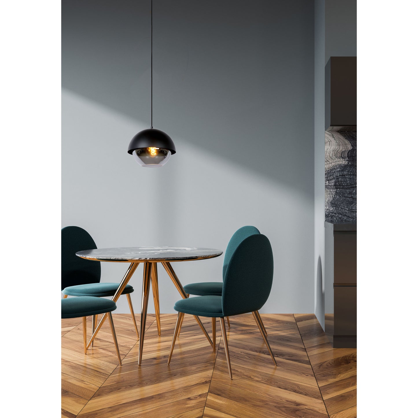 Lucide COOPER - Pendant light - Ø 30 cm - 1xE27 - Black