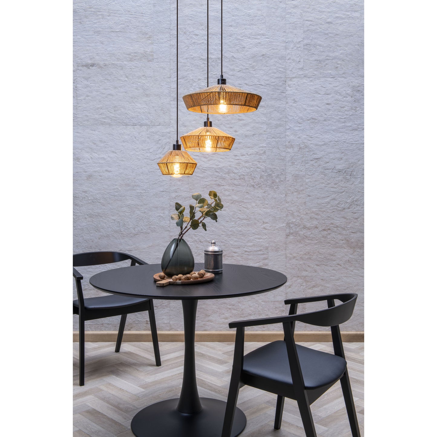 Lucide YUNKAI - Pendant light - Ø 60 cm - 3xE27 - Natural