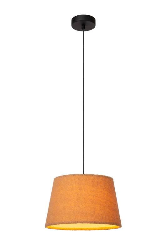 Lucide WOOLLY - Pendant light - Ø 28 cm - 1xE27 - Ocher Yellow