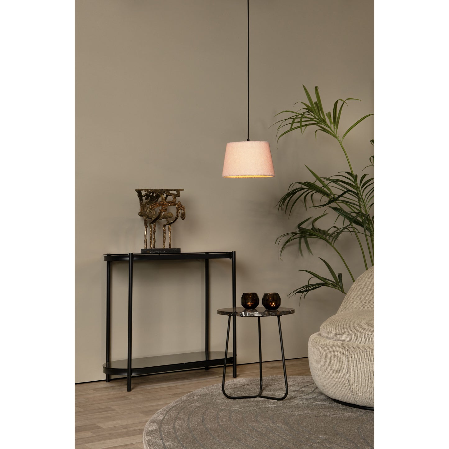 Lucide WOOLLY - Pendant light - Ø 28 cm - 1xE27 - Pink