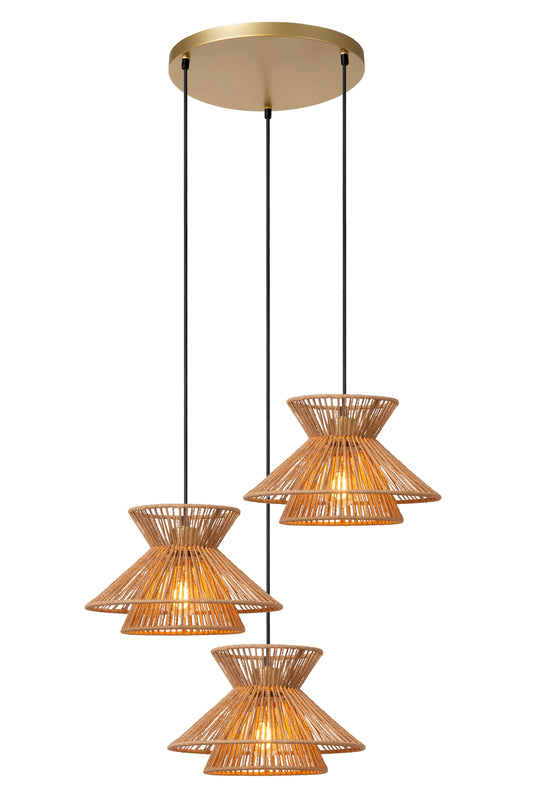 Lucide TASMAN - Pendant light - 3xE27 - Natural