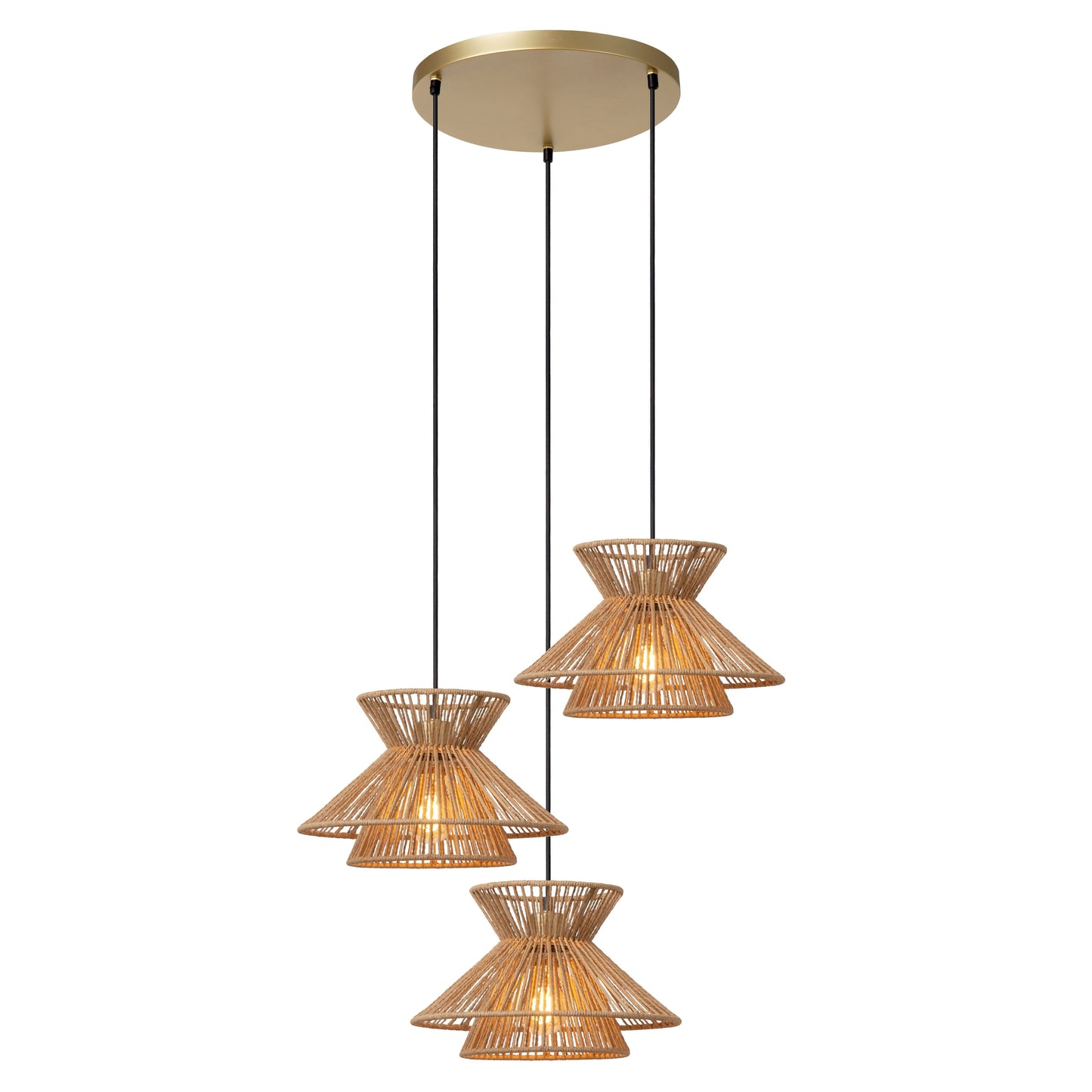 Lucide TASMAN - Pendant light - 3xE27 - Natural