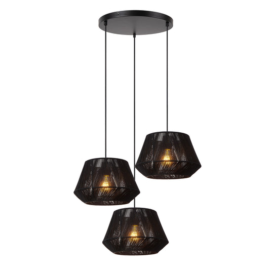 Lucide JESSICA - Pendant light - Ø 35,5 cm - 3xE27 - Black