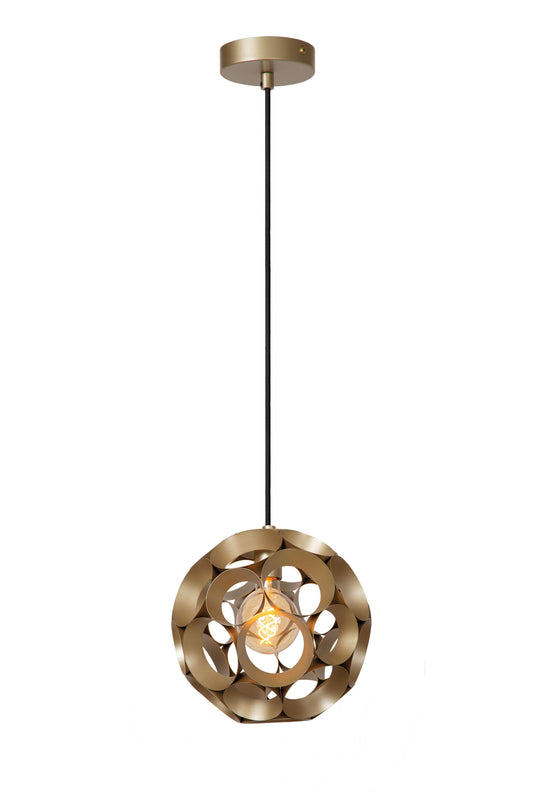 Lucide HANNELORE - Pendant light - Ø 30 cm - 1xE27 - Matt Gold / Brass