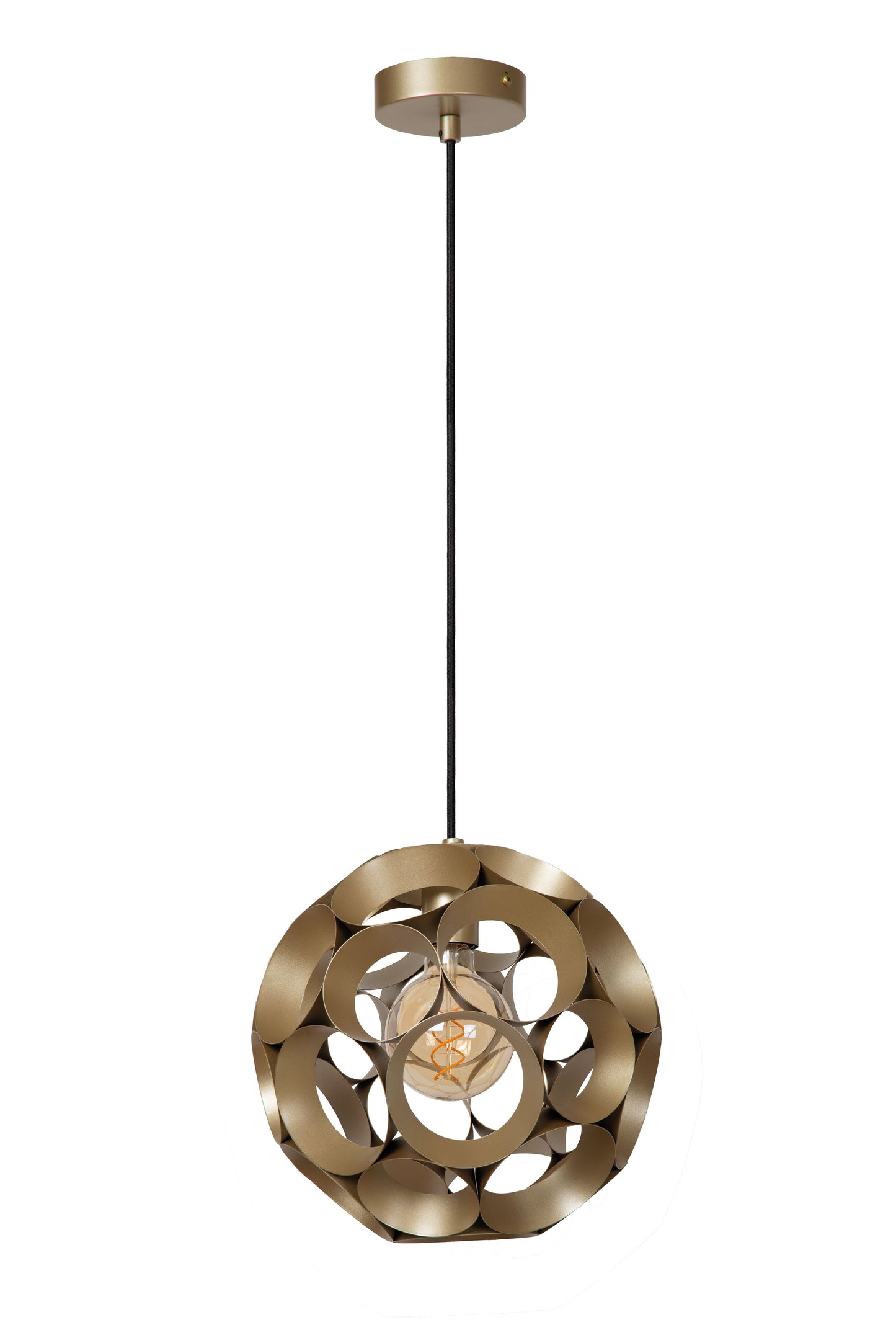 Lucide HANNELORE - Pendant light - Ø 30 cm - 1xE27 - Matt Gold / Brass