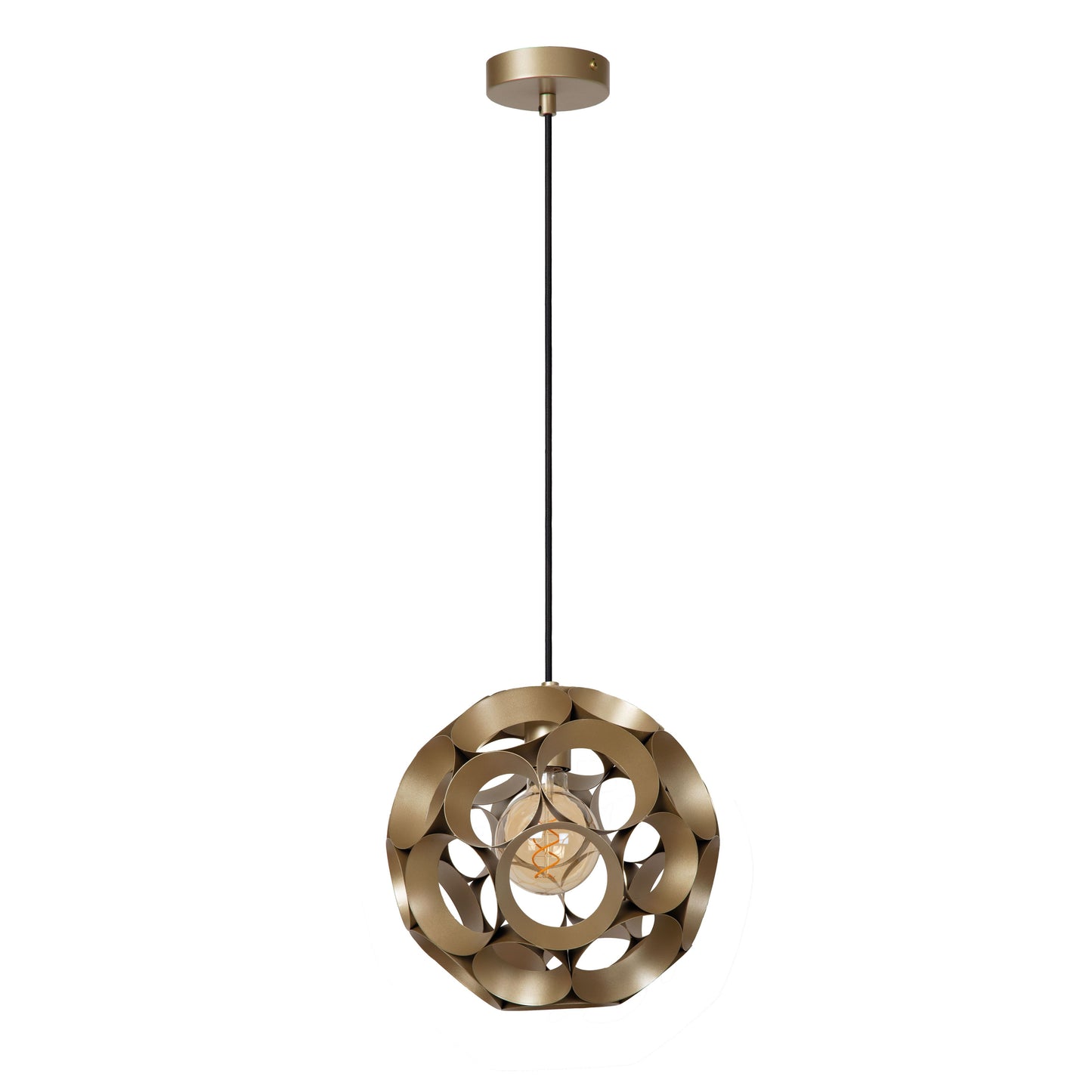 Lucide HANNELORE - Pendant light - Ø 30 cm - 1xE27 - Matt Gold / Brass