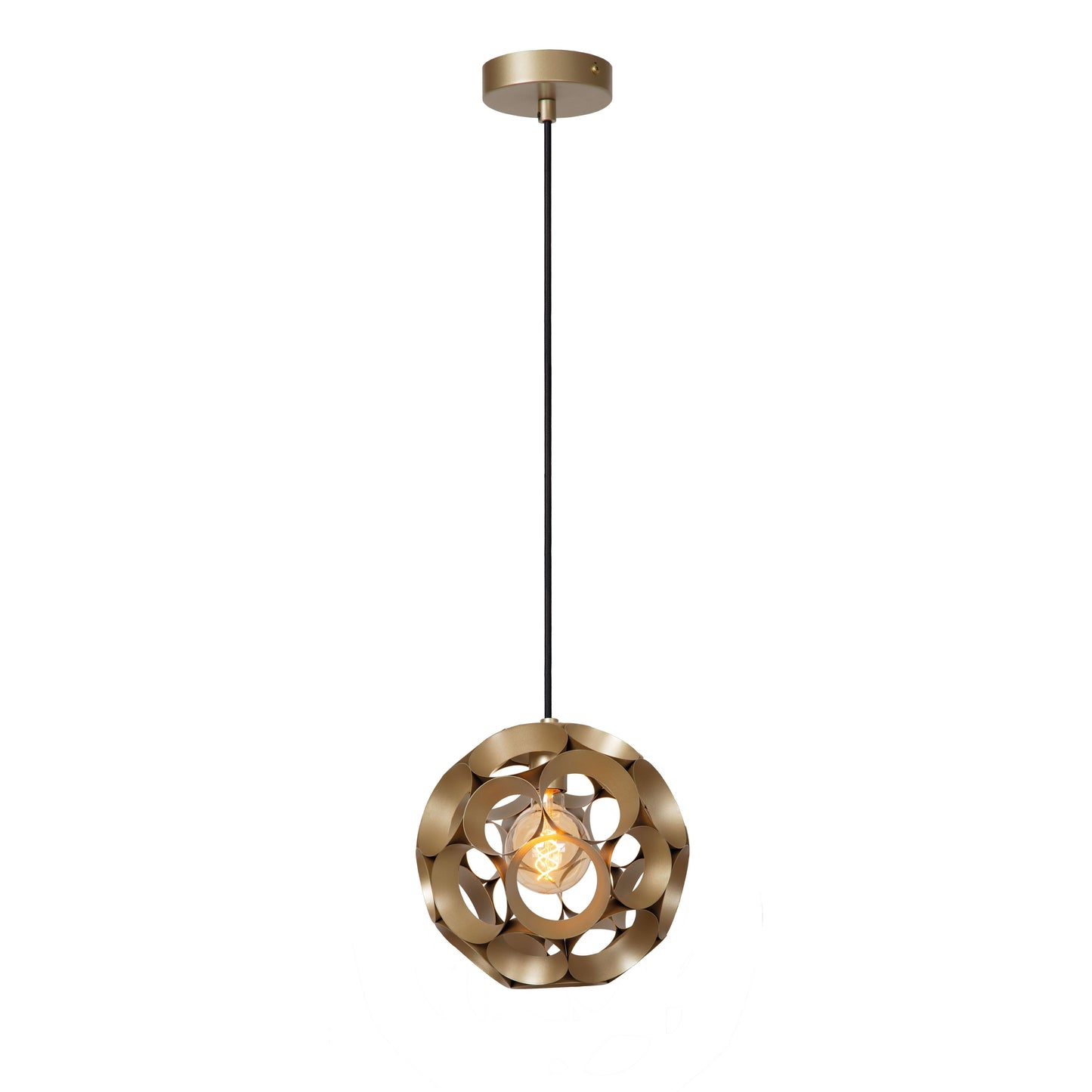 Lucide HANNELORE - Pendant light - Ø 30 cm - 1xE27 - Matt Gold / Brass