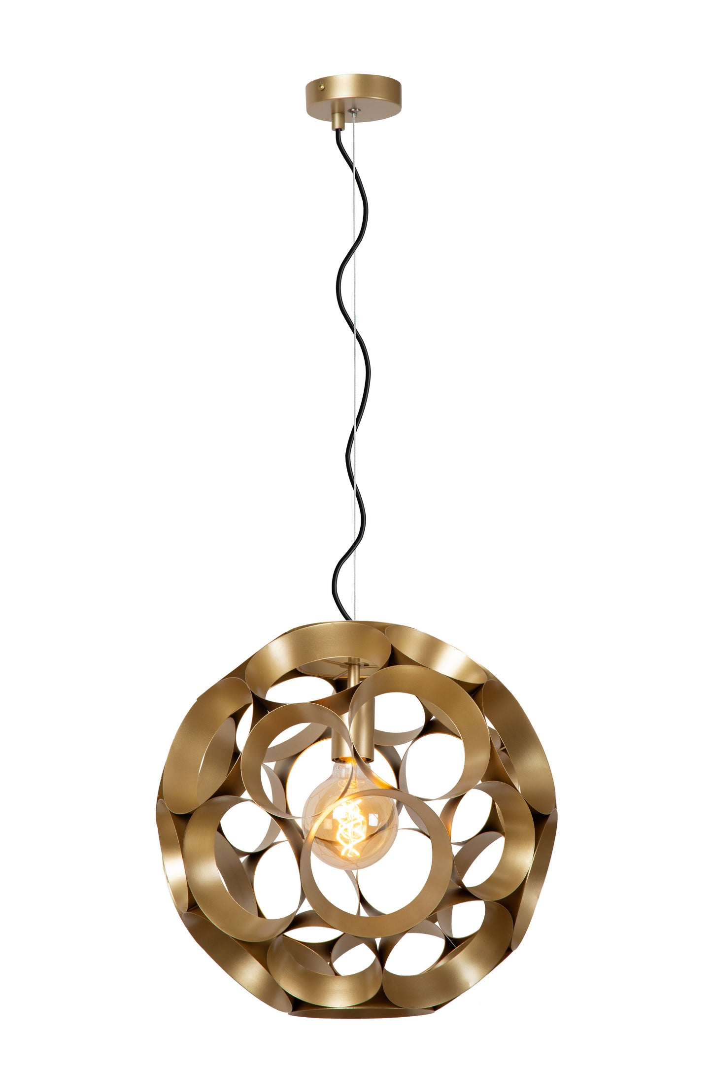 Lucide HANNELORE - Pendant light - Ø 40 cm - 1xE27 - Matt Gold / Brass