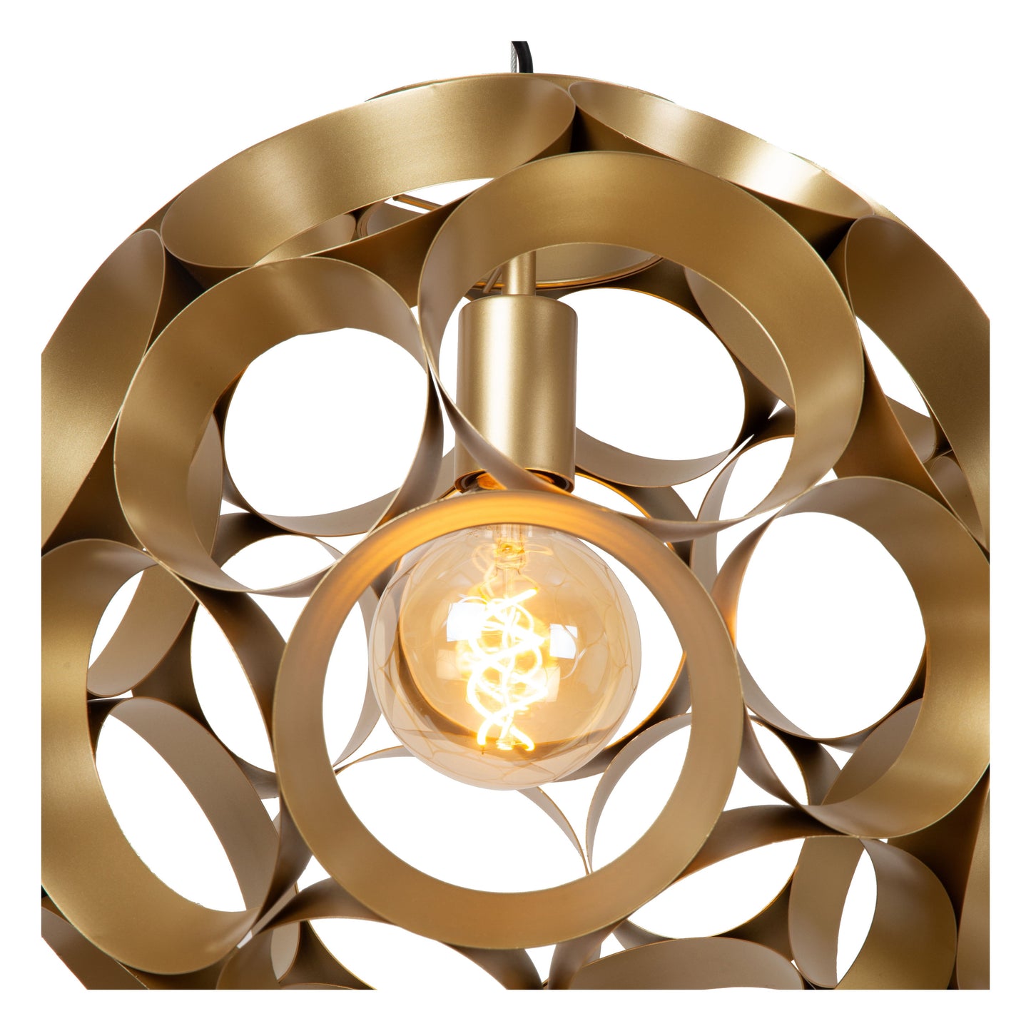 Lucide HANNELORE - Pendant light - Ø 40 cm - 1xE27 - Matt Gold / Brass