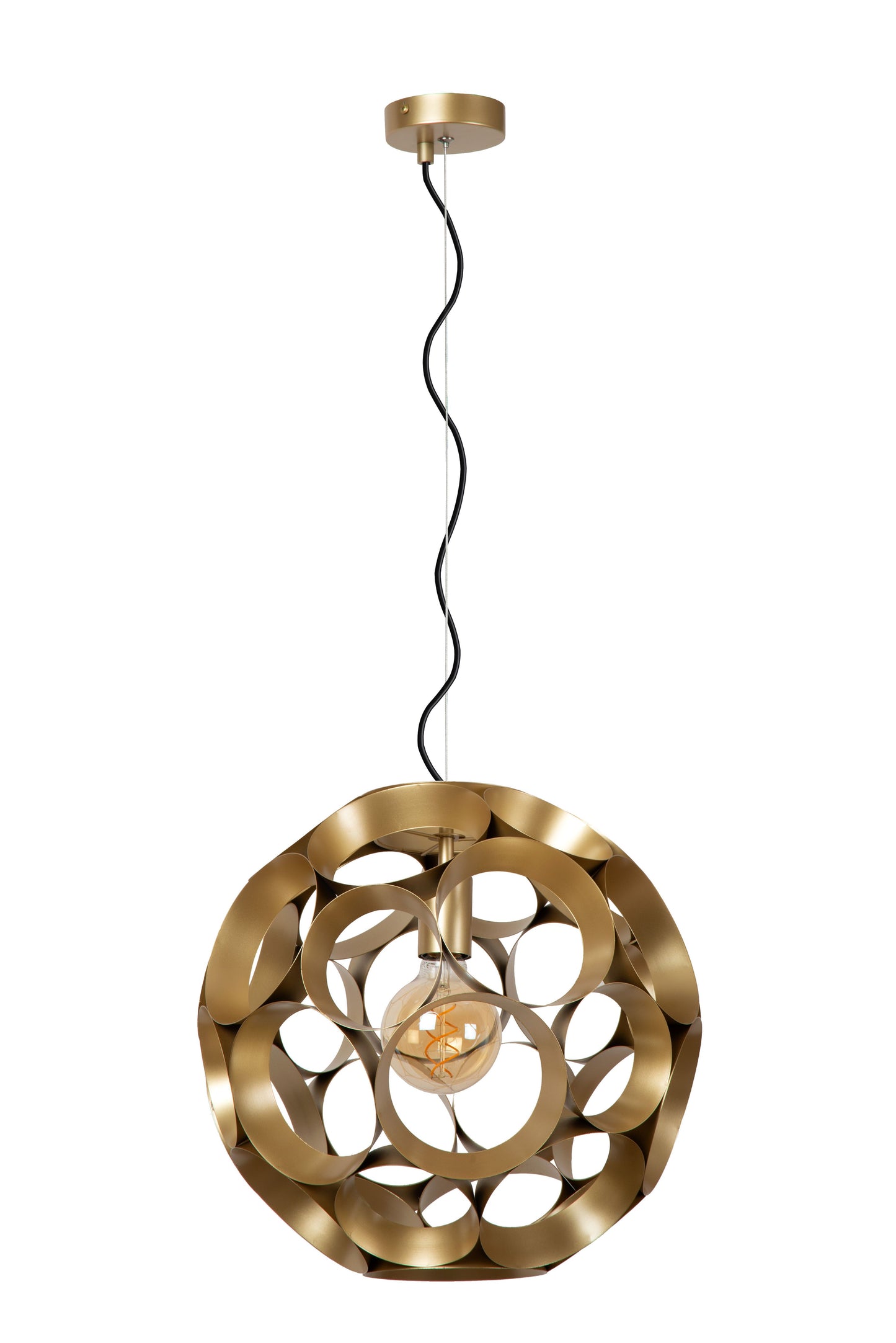 Lucide HANNELORE - Pendant light - Ø 40 cm - 1xE27 - Matt Gold / Brass