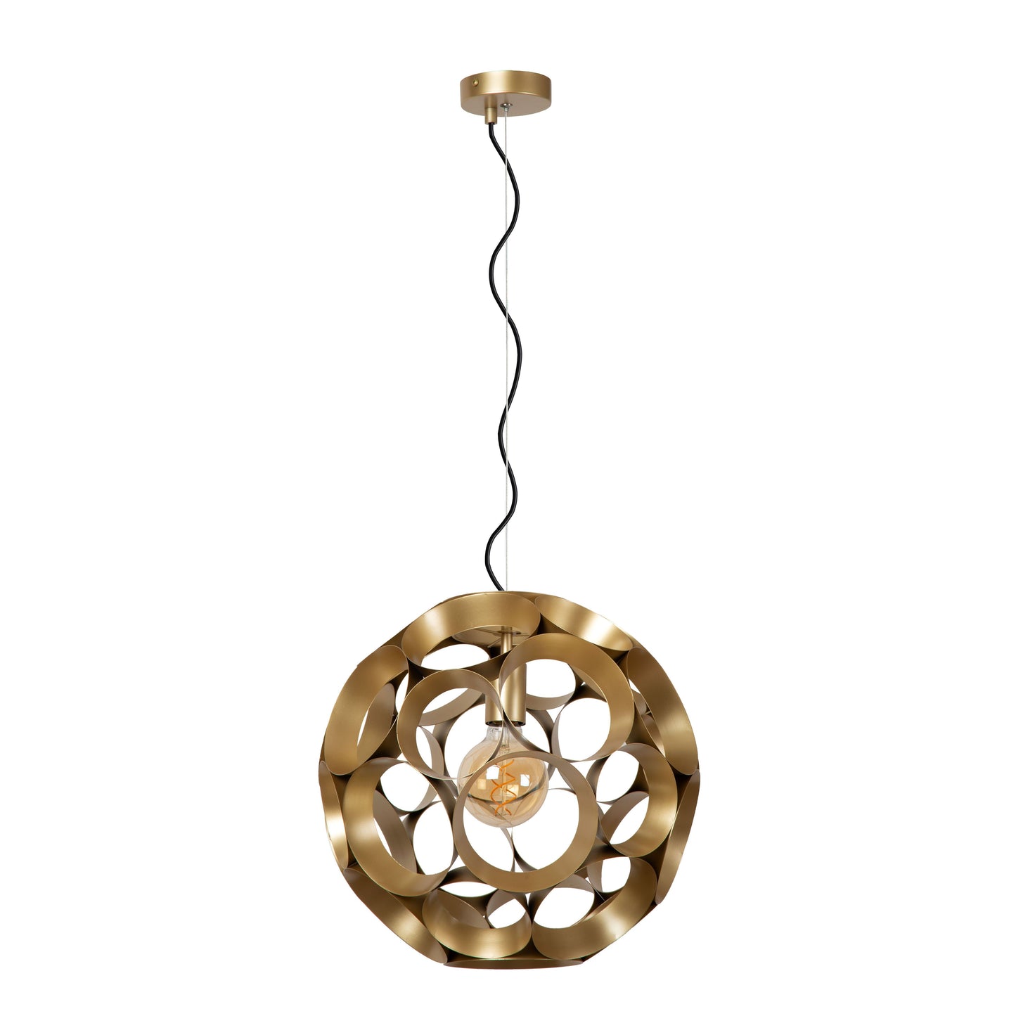 Lucide HANNELORE - Pendant light - Ø 40 cm - 1xE27 - Matt Gold / Brass