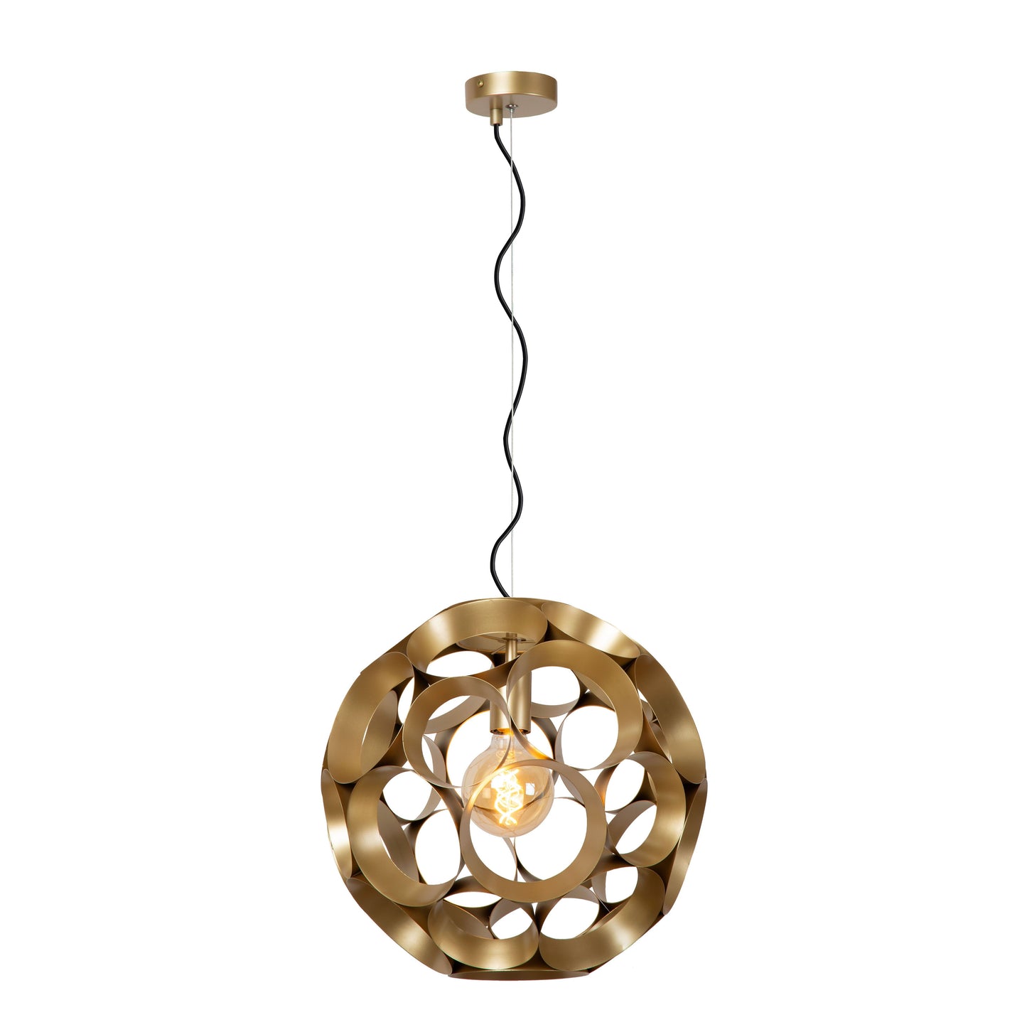 Lucide HANNELORE - Pendant light - Ø 40 cm - 1xE27 - Matt Gold / Brass