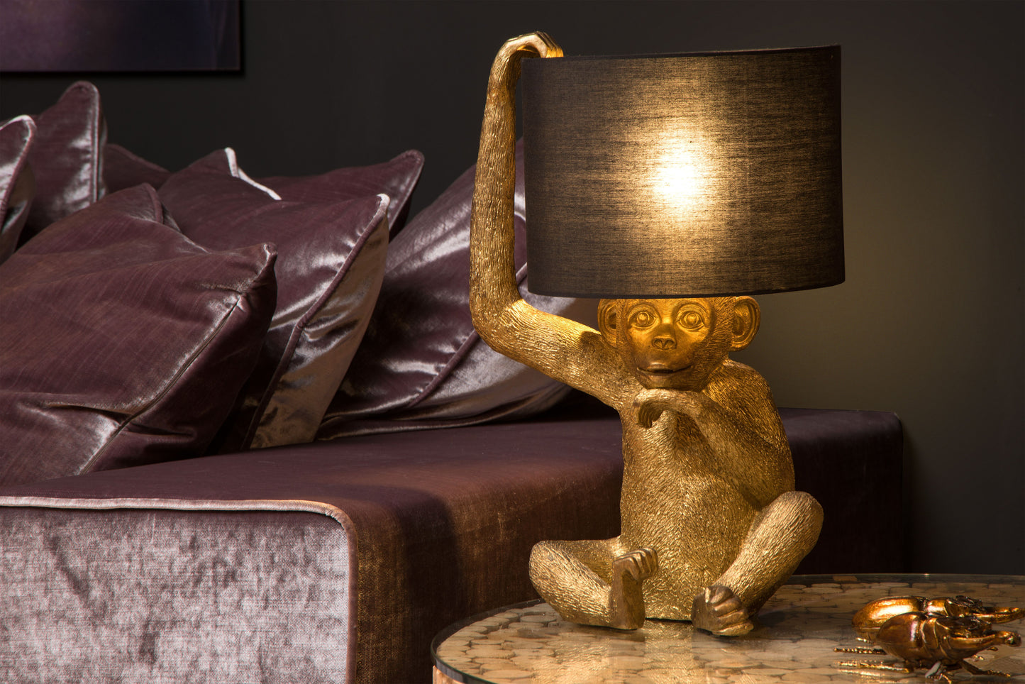 Lucide EXTRAVAGANZA CHIMP - Table lamp - Ø 30 cm - 1xE14 - Black